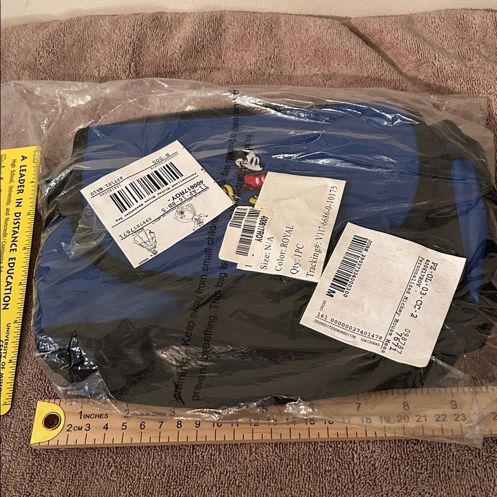 Blue and Black Mickey Mouse, messenger, crossbody bag. Non smoking, pet friendly